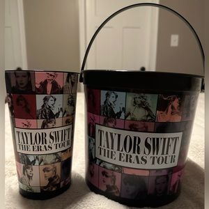 Taylor Swift The Eras Tour Popcorn Bucket and Cup Tumbler Excellent Condition